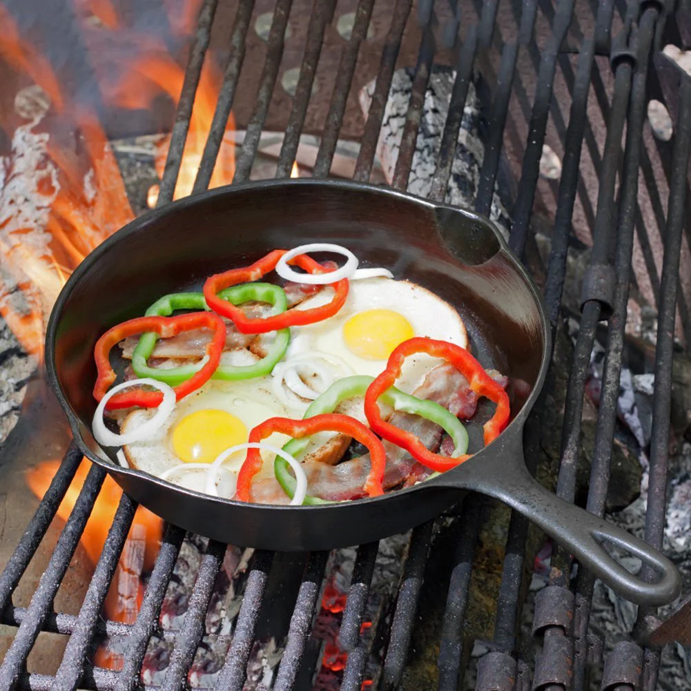 Heavy Duty Non-Stick Frying Pan Cooker Pot Cast Iron Skillet BBQ Grill Cookware - Image 4