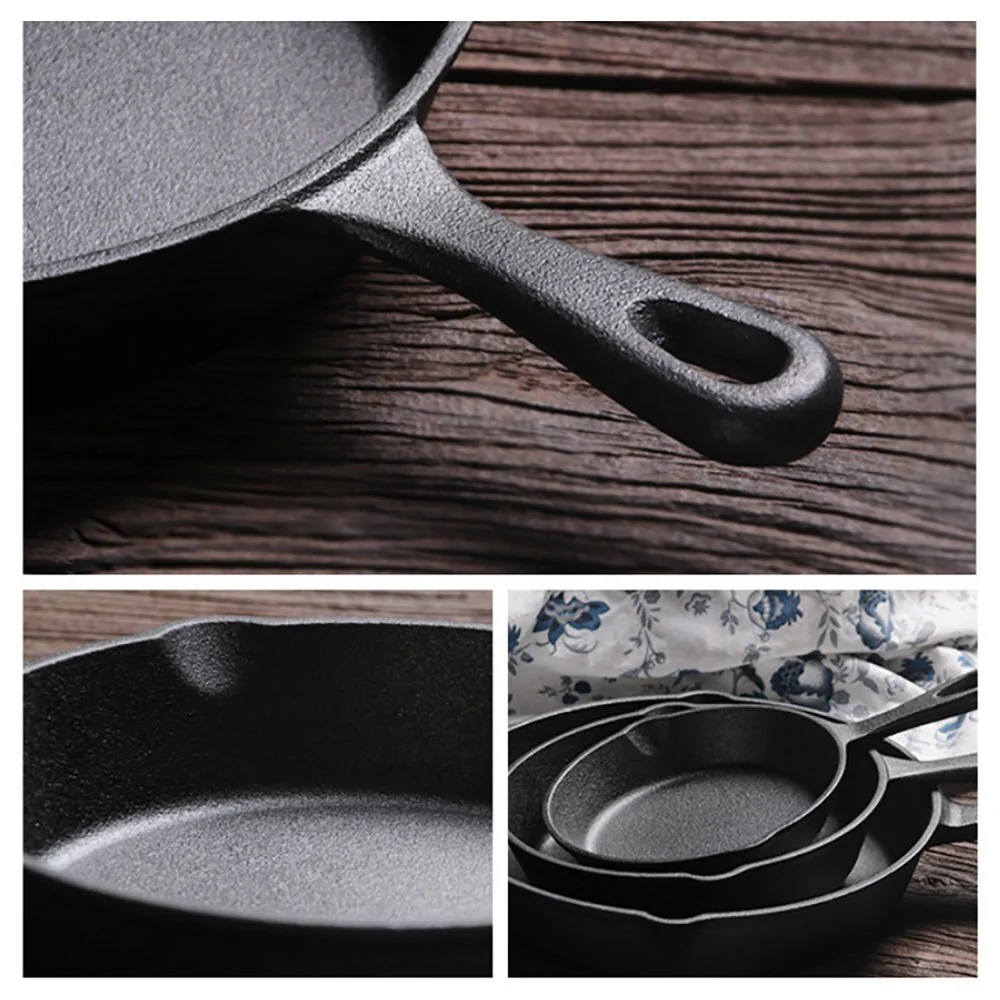 Heavy Duty Non-Stick Frying Pan Cooker Pot Cast Iron Skillet BBQ Grill Cookware - Image 6