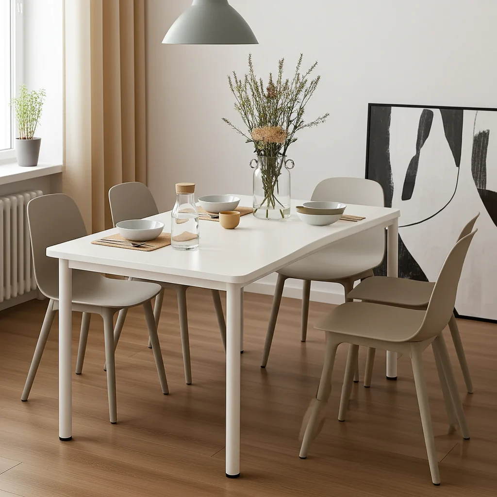 Heritage Industrial White Wood & Metal Dining Table 120cm - Image 24