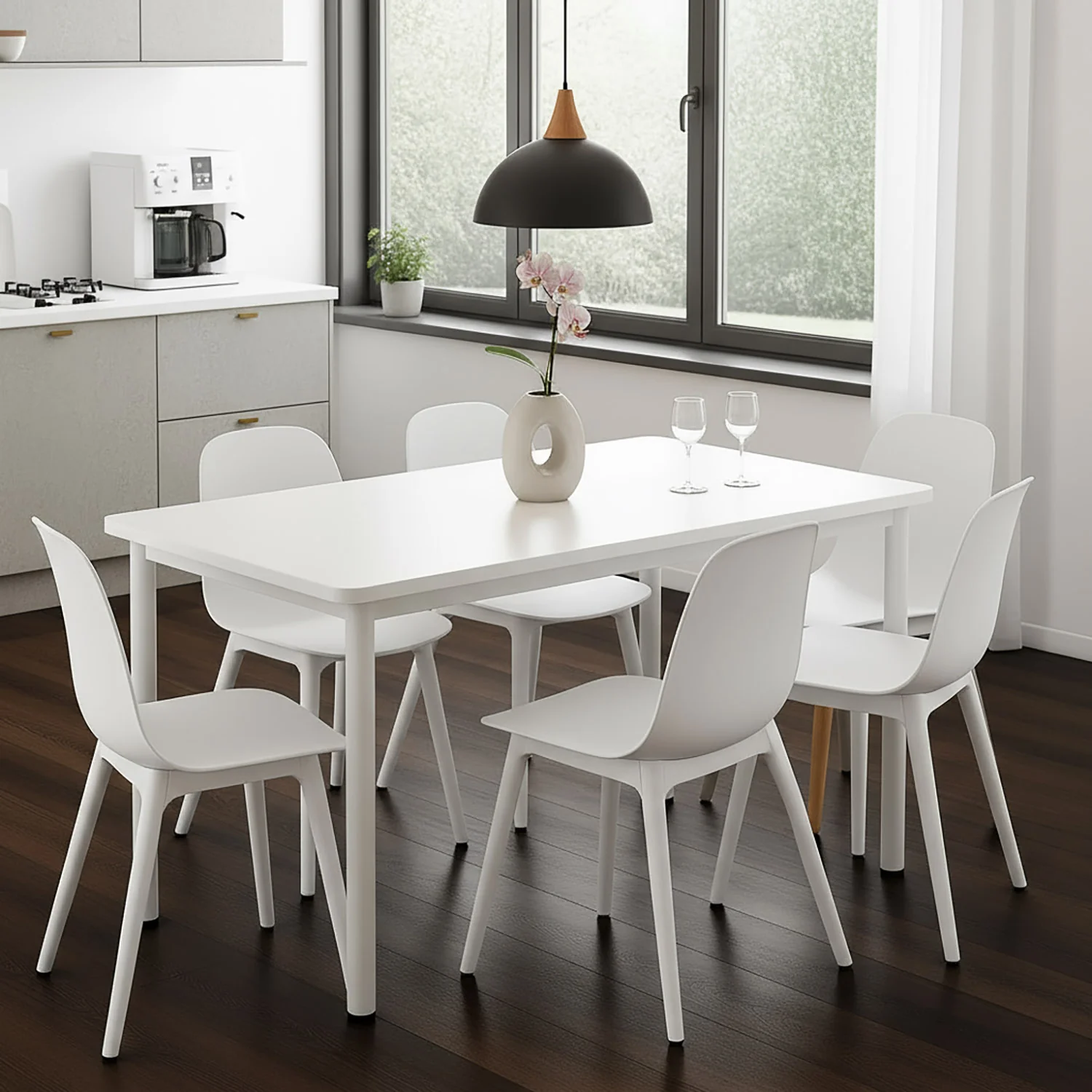 Heritage Industrial White Wood & Metal Dining Table 120cm - Image 4