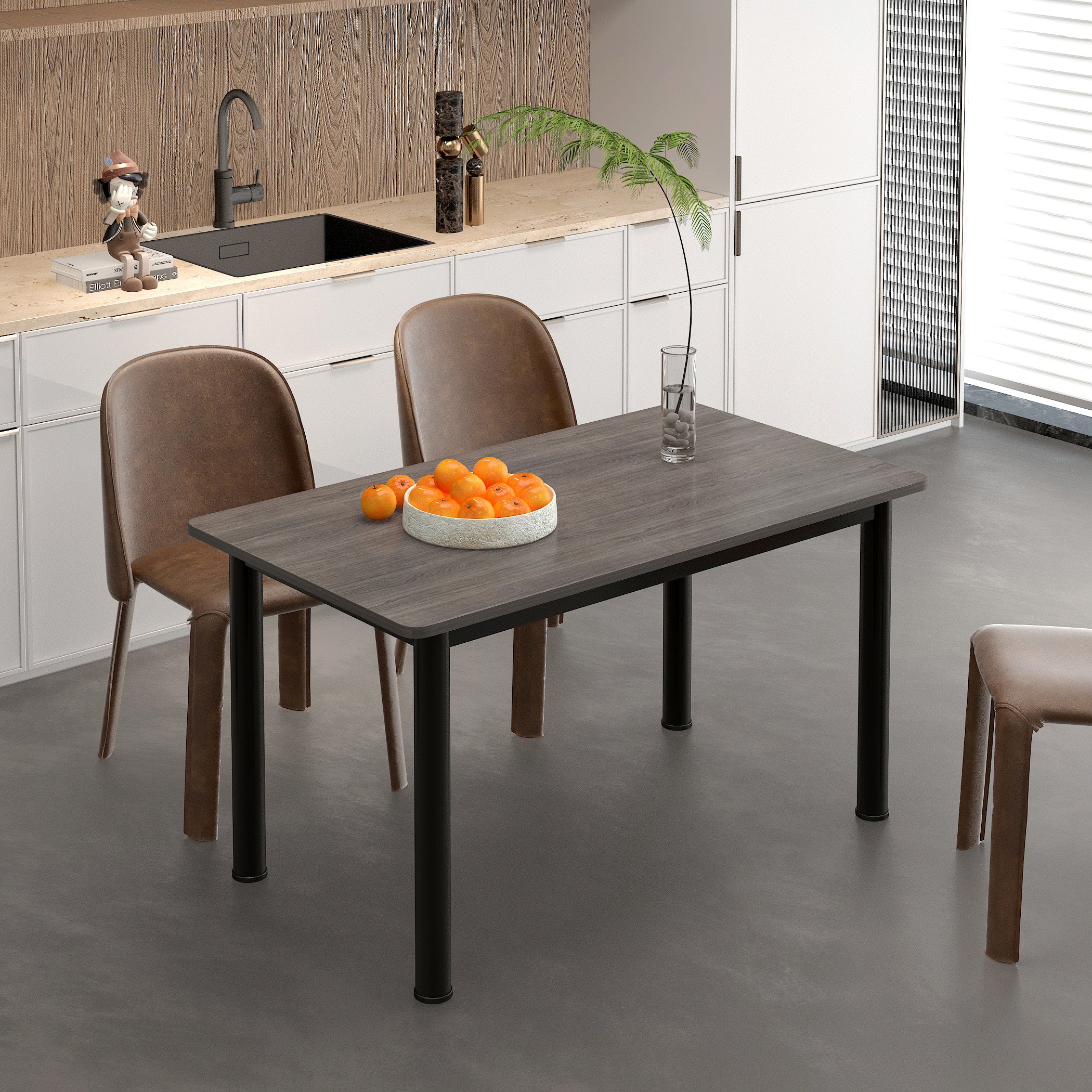 Heritage Industrial Wood & Metal Dining Table 100cm - Image 13