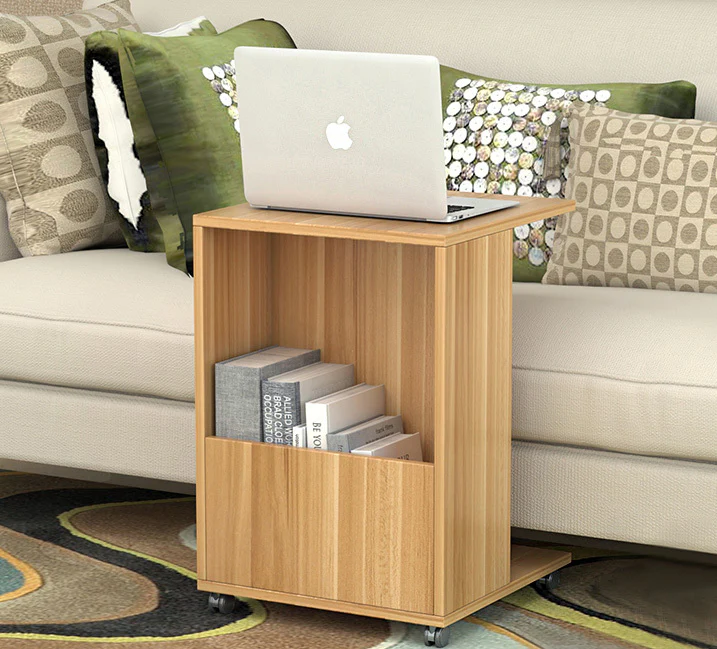 Hermes Sofa Side Table with Magazine Holder (Natural Oak) - Image 2