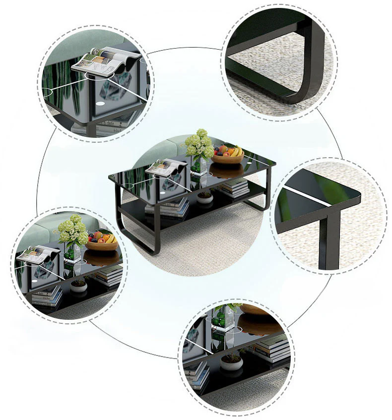 High Gloss Elegance Coffee Table with Shelf - Image 4