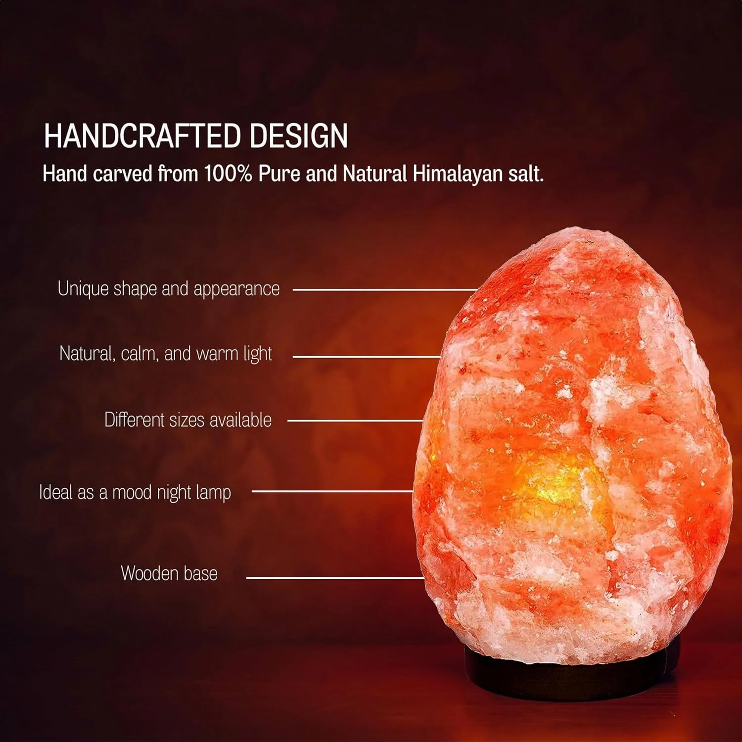 Himalayan Salt Lamp Natural Crystal Rock Night Light (1-2kg) - Image 9