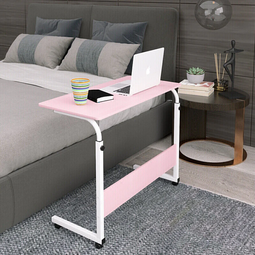 Impact Adjustable Portable Sofa Bed Side Table Laptop Desk with Wheels (Pink) - Image 3