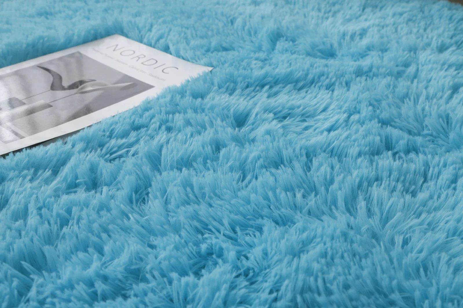Infinity Round Shag Rug 100cm (Blue) - Image 6