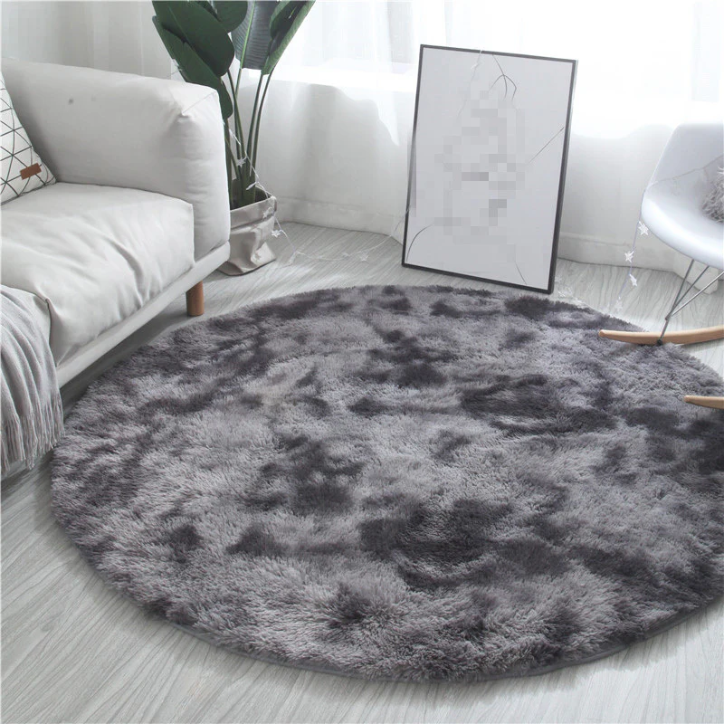 Infinity Round Shag Rug (Charcoal & Grey) - Image 2