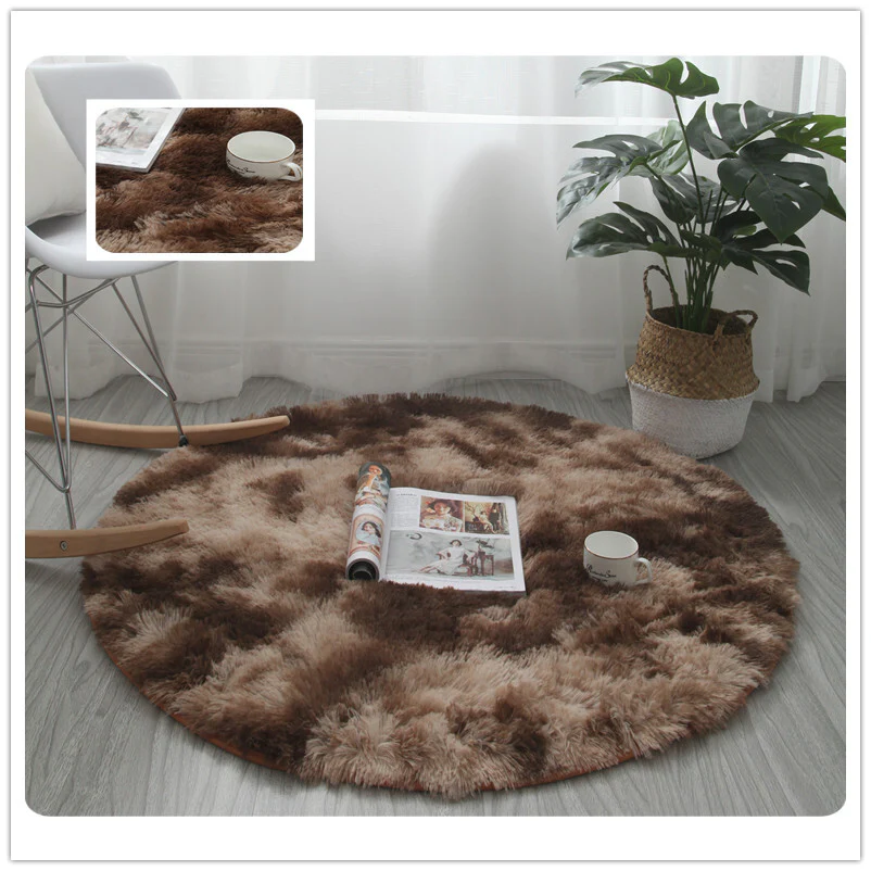 Infinity Round Shag Rug (Mocha) - Image 6