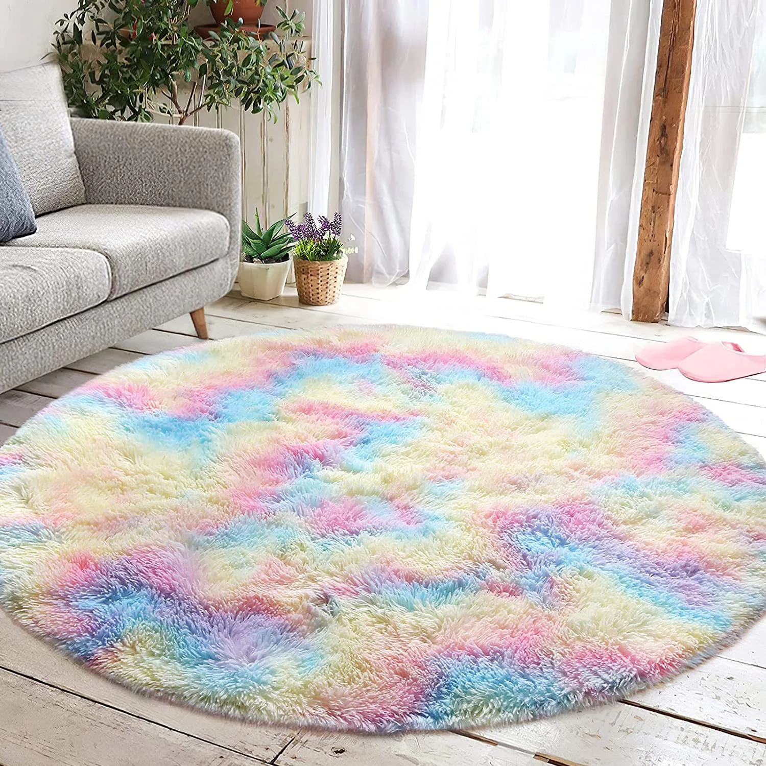 Infinity Round Shag Rug (Rainbow Dream) - Image 16