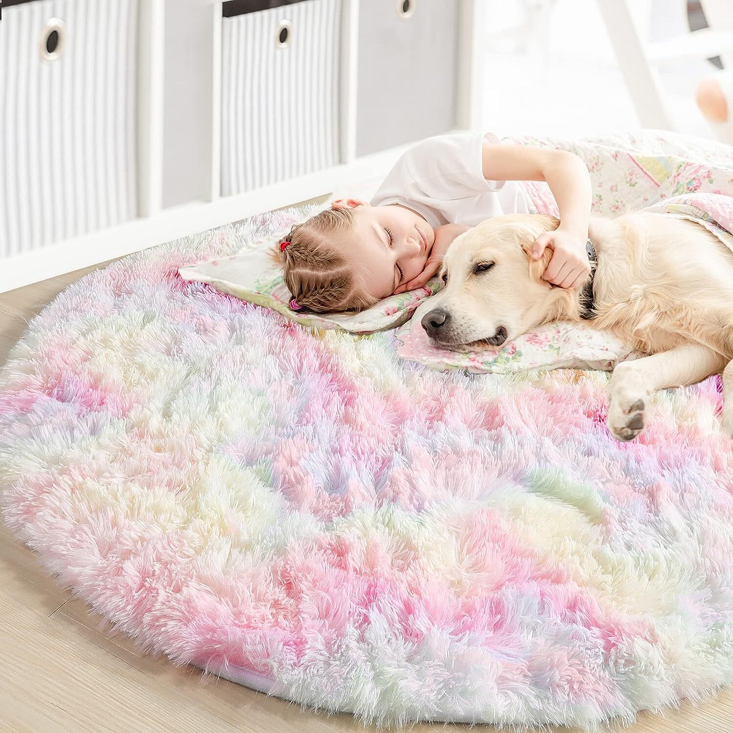 Infinity Round Shag Rug (Rainbow Dream) - Image 19