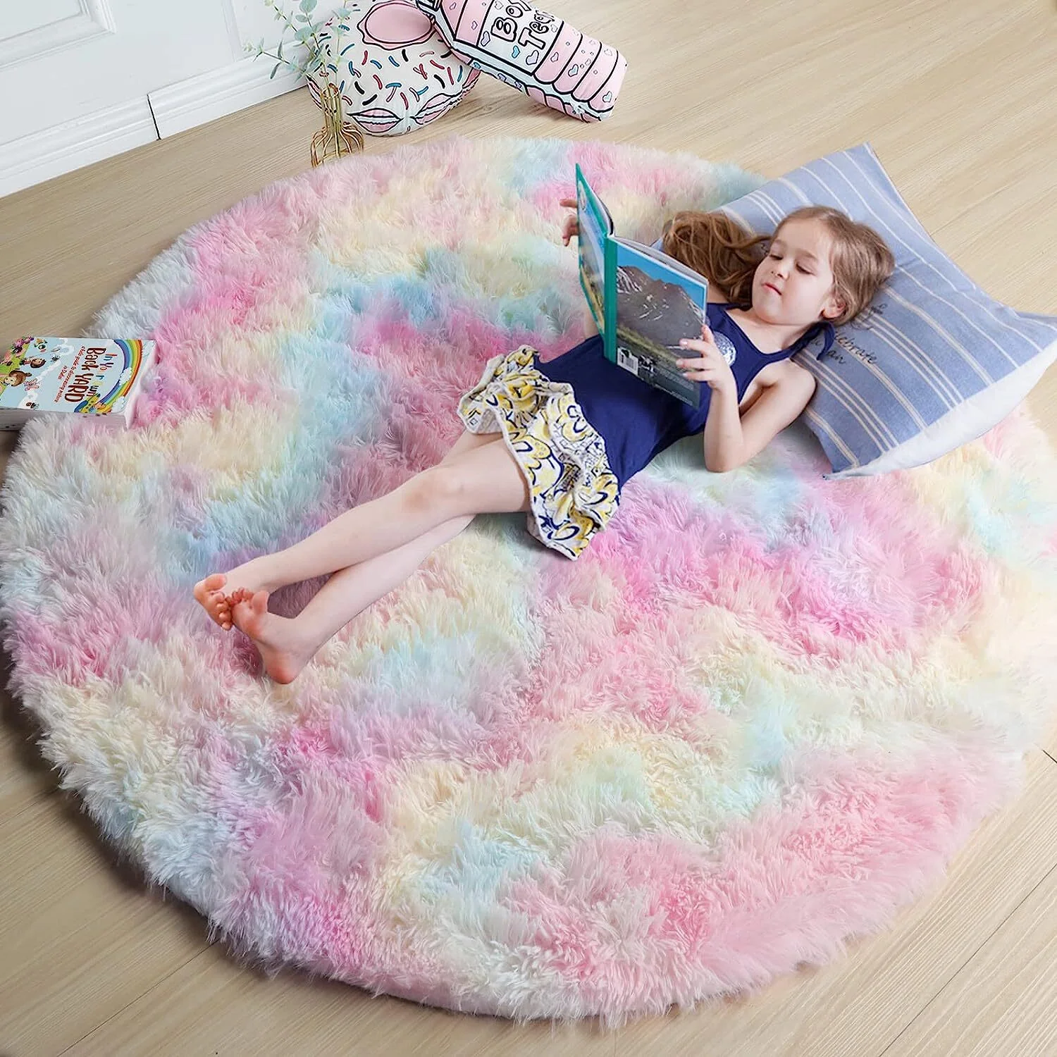 Infinity Round Shag Rug (Rainbow Dream) - Image 23