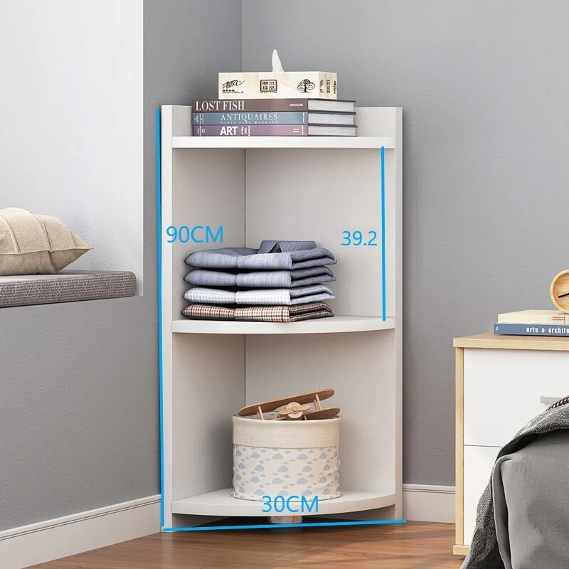 Inspire 3 Tier Stylish Wooden Corner Shelf Unit (White) - Image 4