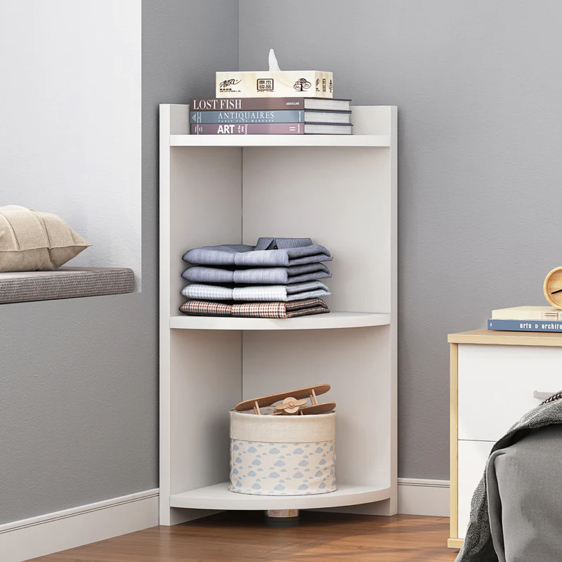 Inspire 3 Tier Stylish Wooden Corner Shelf Unit (White) - Image 7