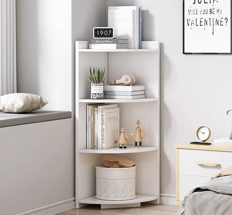 Inspire 4 Tier Stylish Wooden Corner Shelf Unit (White) - Image 5