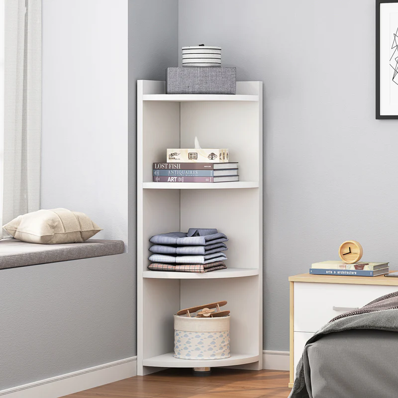 Inspire 4 Tier Stylish Wooden Corner Shelf Unit (White) - Image 6
