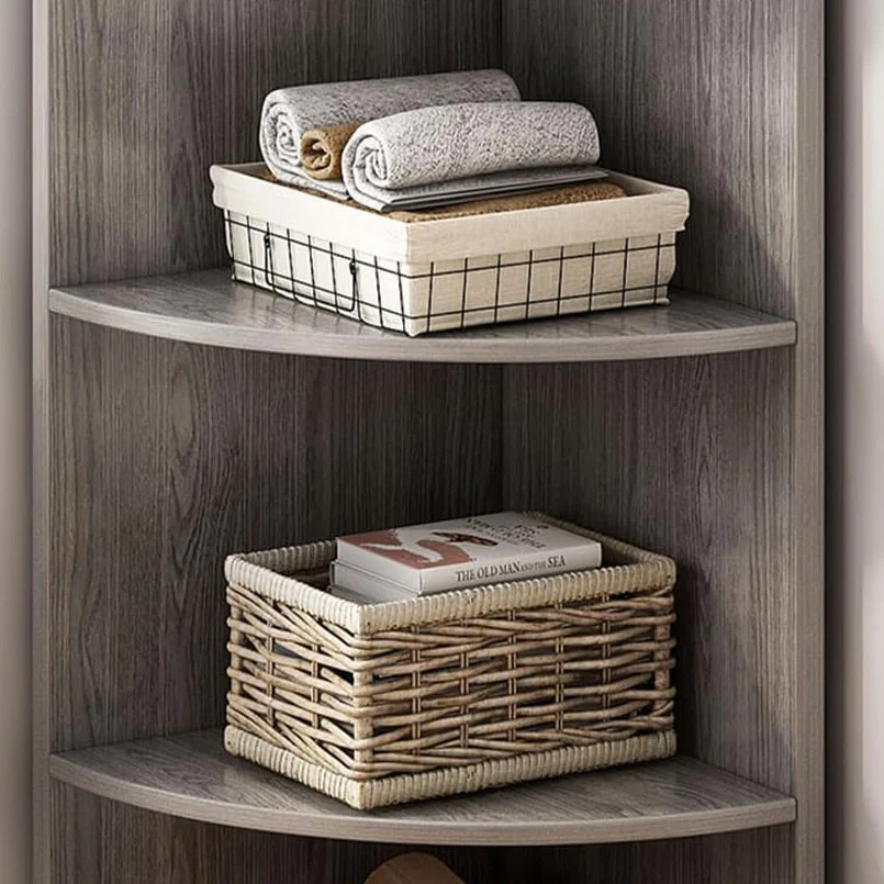 Inspire 5 Tier Stylish Wooden Corner Shelf Unit (Rustic Grey) - Image 17