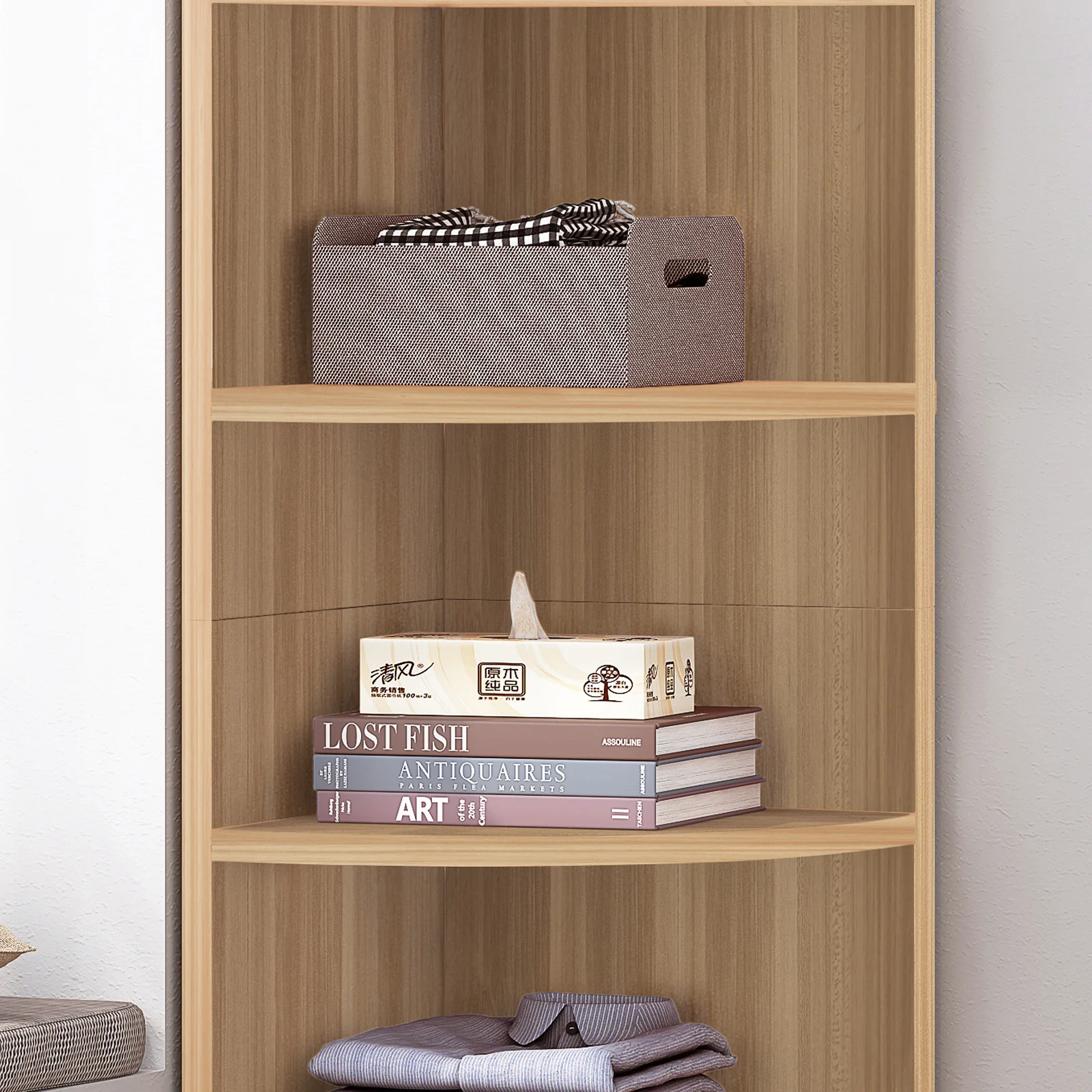 Inspire 5 Tier Stylish Wooden Corner Shelf Unit (Oak) - Image 6