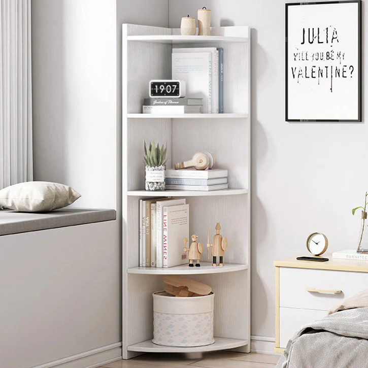 Inspire 5 Tier Stylish Wooden Corner Shelf Unit (White) - Image 2