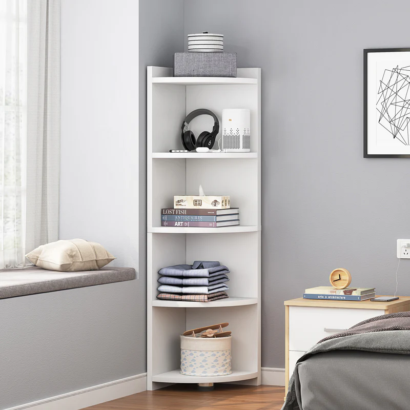 Inspire 5 Tier Stylish Wooden Corner Shelf Unit (White) - Image 8