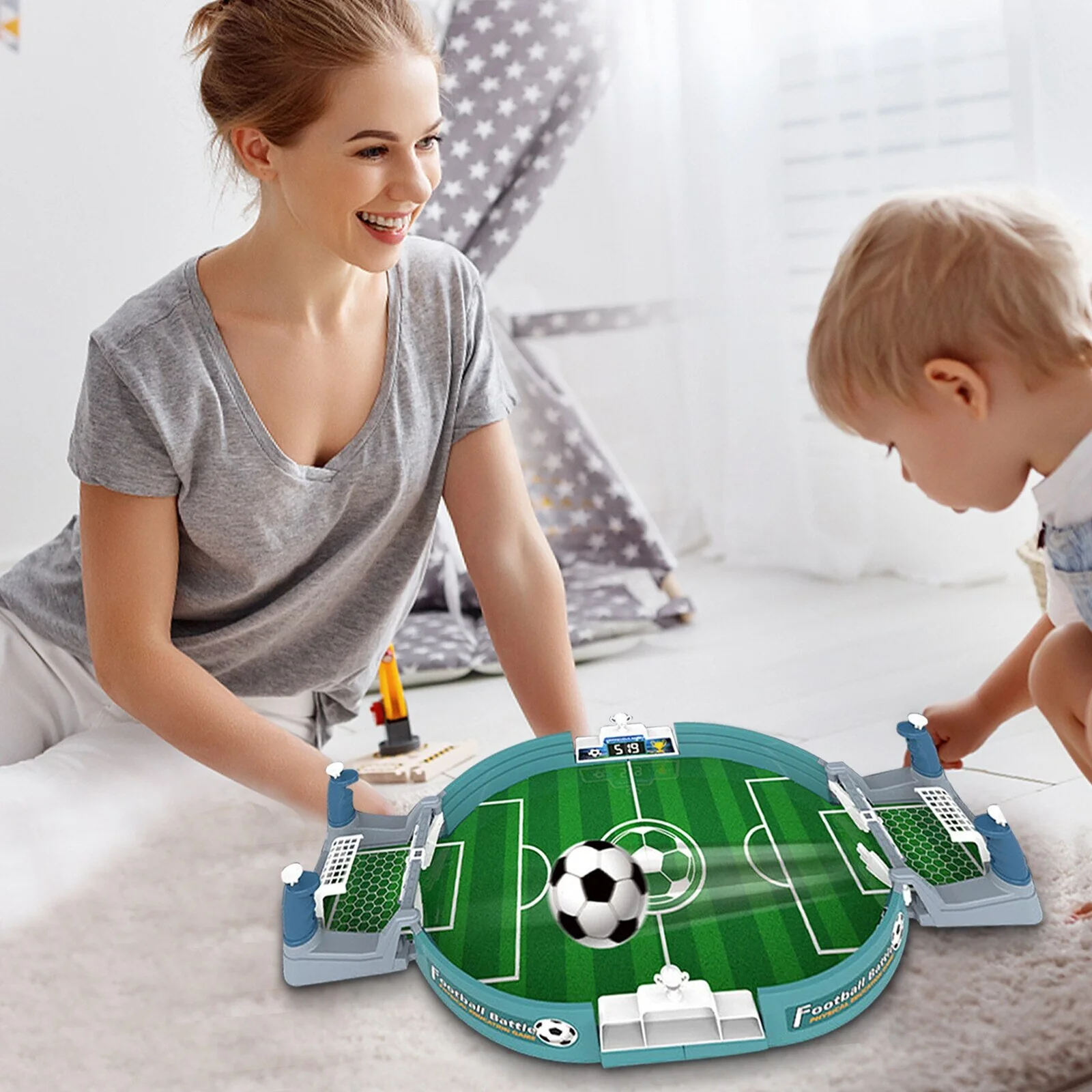 Interactive Tabletop Soccer Table Football Board Game Toy Set - Image 6