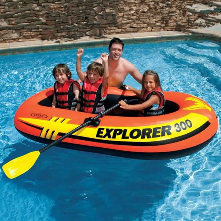 Intex Explorer 200 Set Two Person Inflatable Boat with Oars and Pump - Image 2