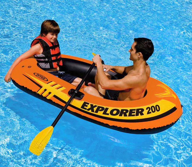Intex Explorer 200 Set Two Person Inflatable Boat with Oars and Pump - Image 6