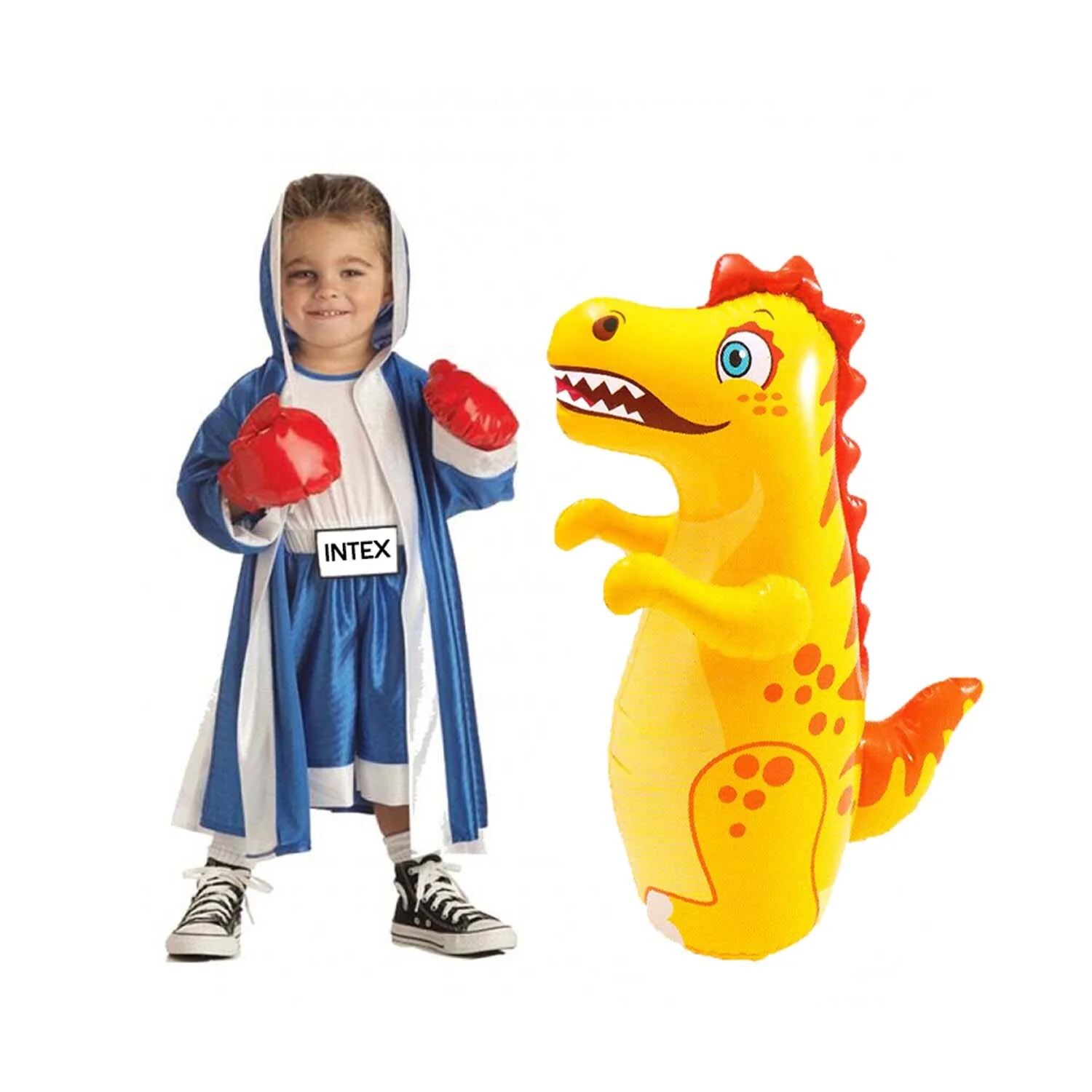 Intex Inflatable Animal Toy 3D Bop Bag (Yellow Dinosaur) - Image 2