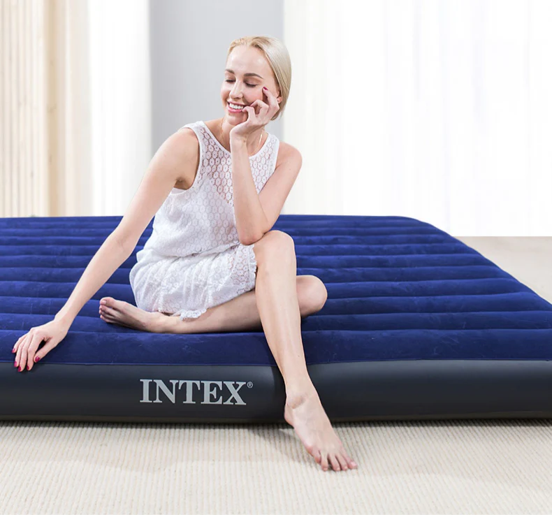 Intex Queen Classic Downy Inflatable Mattress Air Bed - Image 7