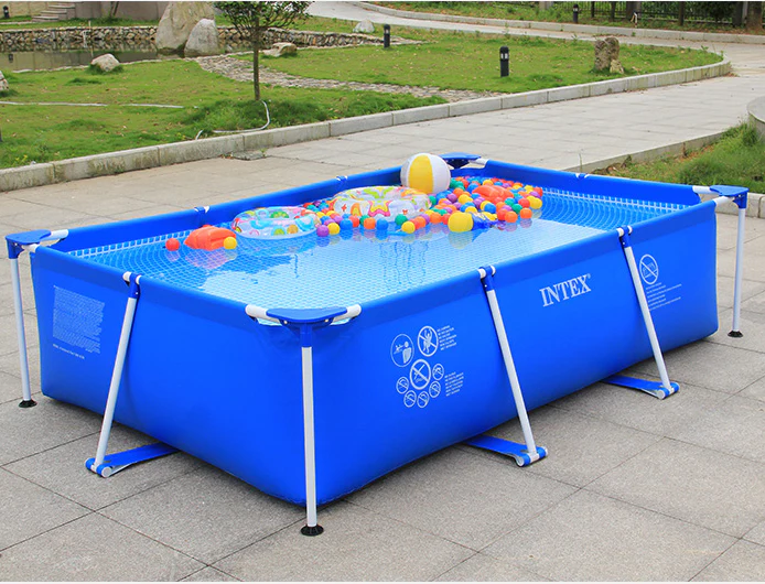 Intex Rectangle Metal Frame Above Ground Family Swimming Pool - Image 4