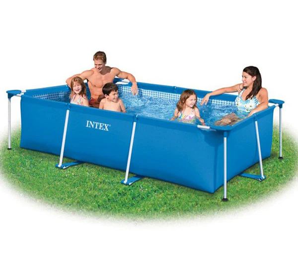 Intex Rectangle Metal Frame Above Ground Family Swimming Pool - Image 7