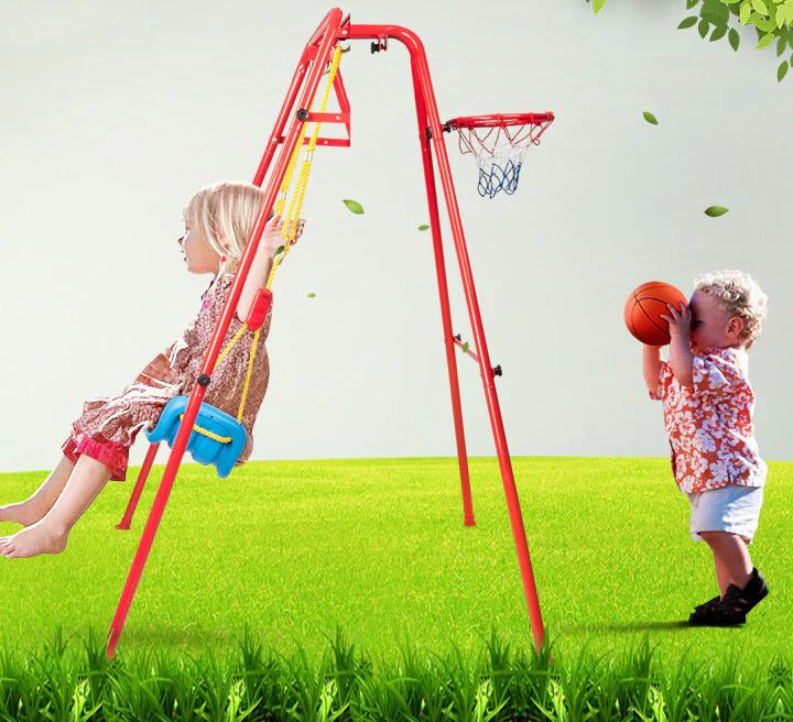 Kids 2 In 1 Swing and Basketball Set - Image 2