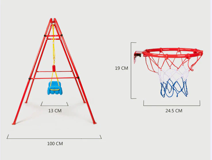 Kids 2 In 1 Swing and Basketball Set - Image 7