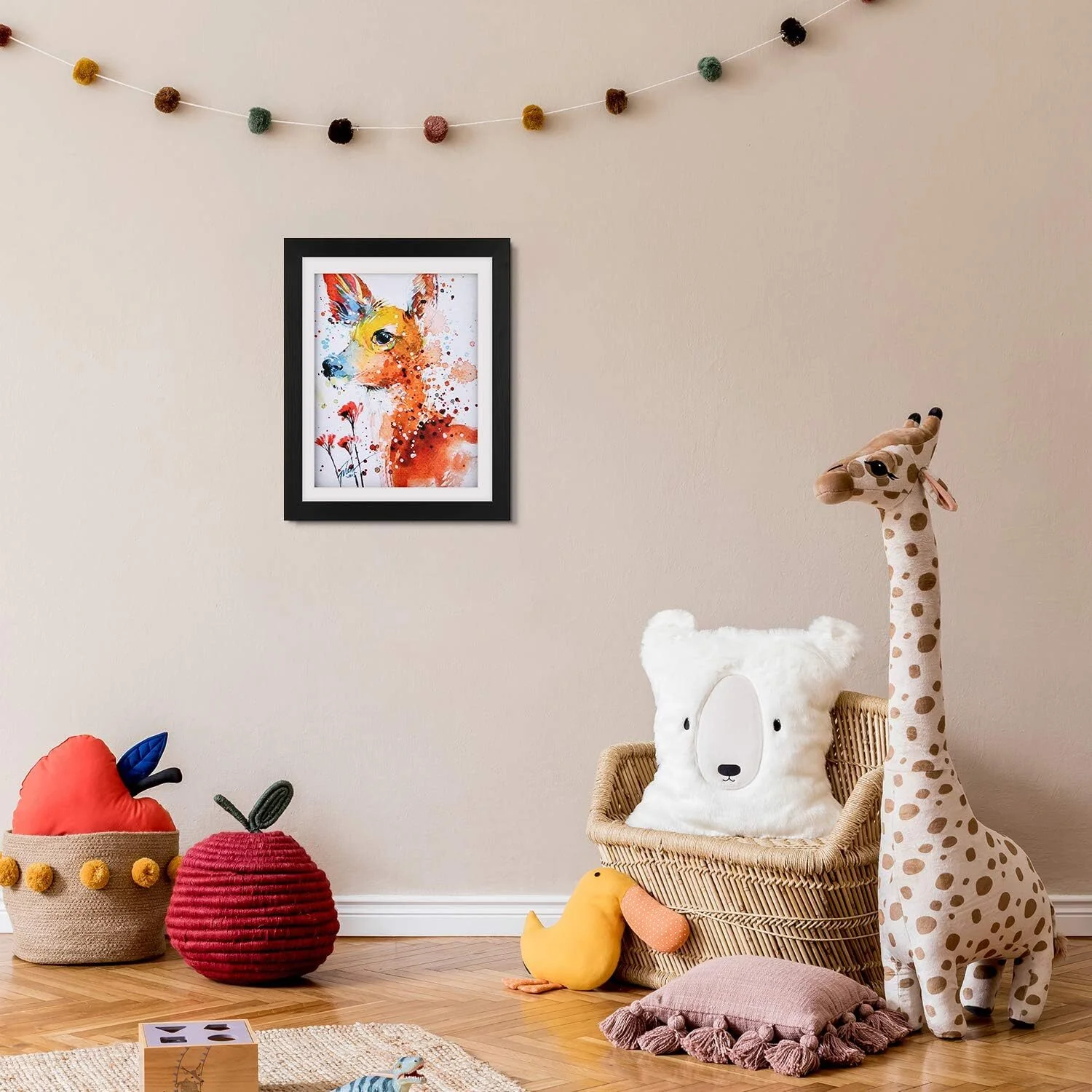 Kids Art Frame Wooden Artwork Display Children Drawing Storage Holds 150 Pictures (Black) - Image 11