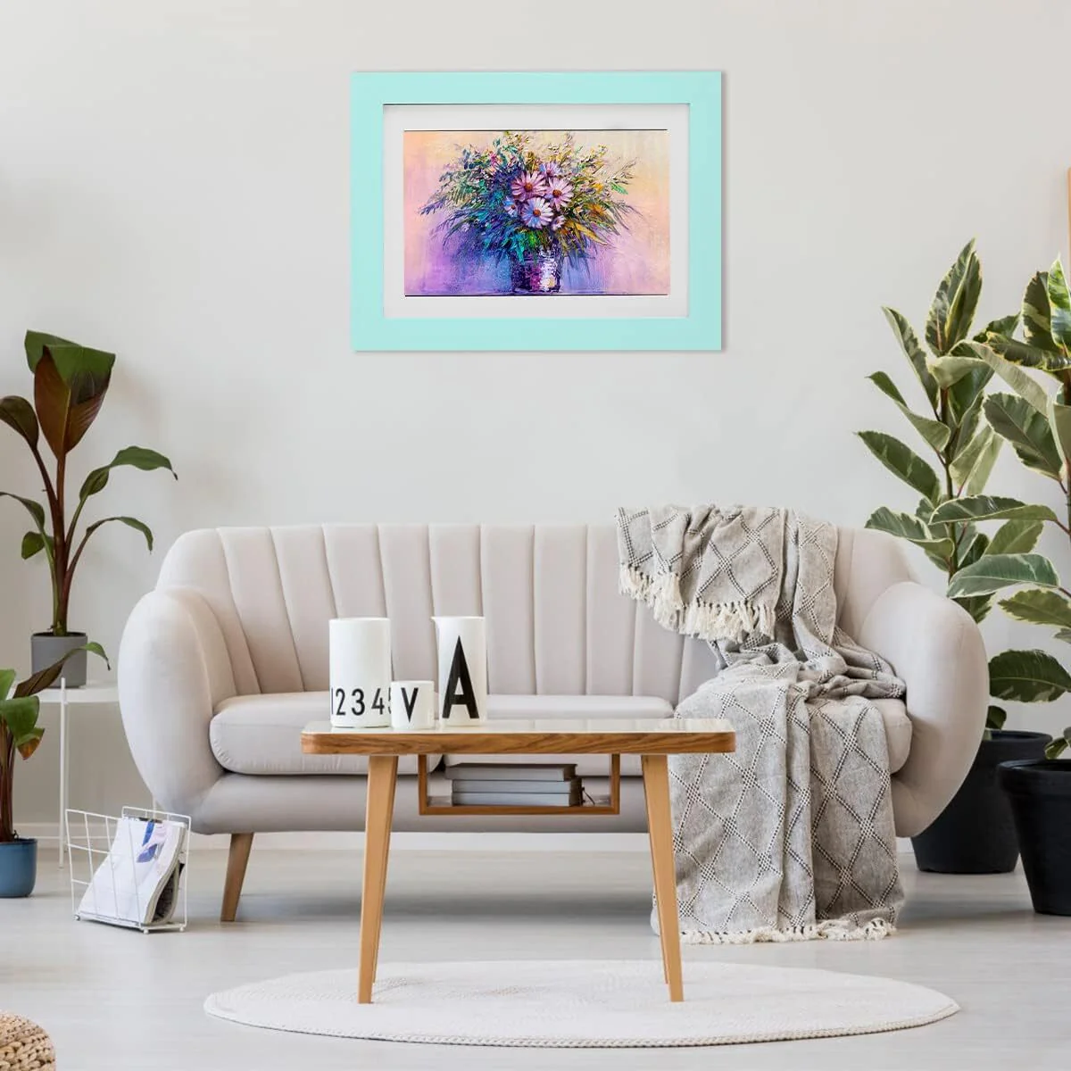 Kids Art Frame Wooden Artwork Display Children Drawing Storage Holds 150 Pictures (Blue) - Image 6