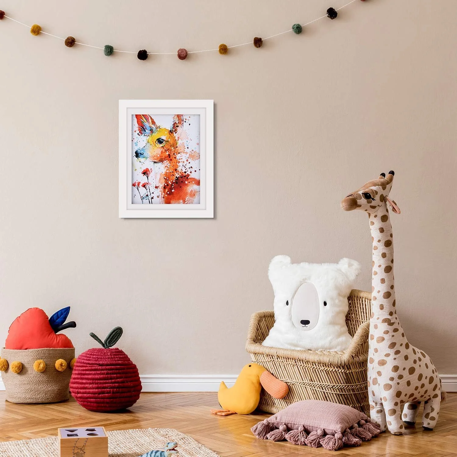 Kids Art Frame Wooden Artwork Display Children Drawing Storage Holds 150 Pictures (White) - Image 11