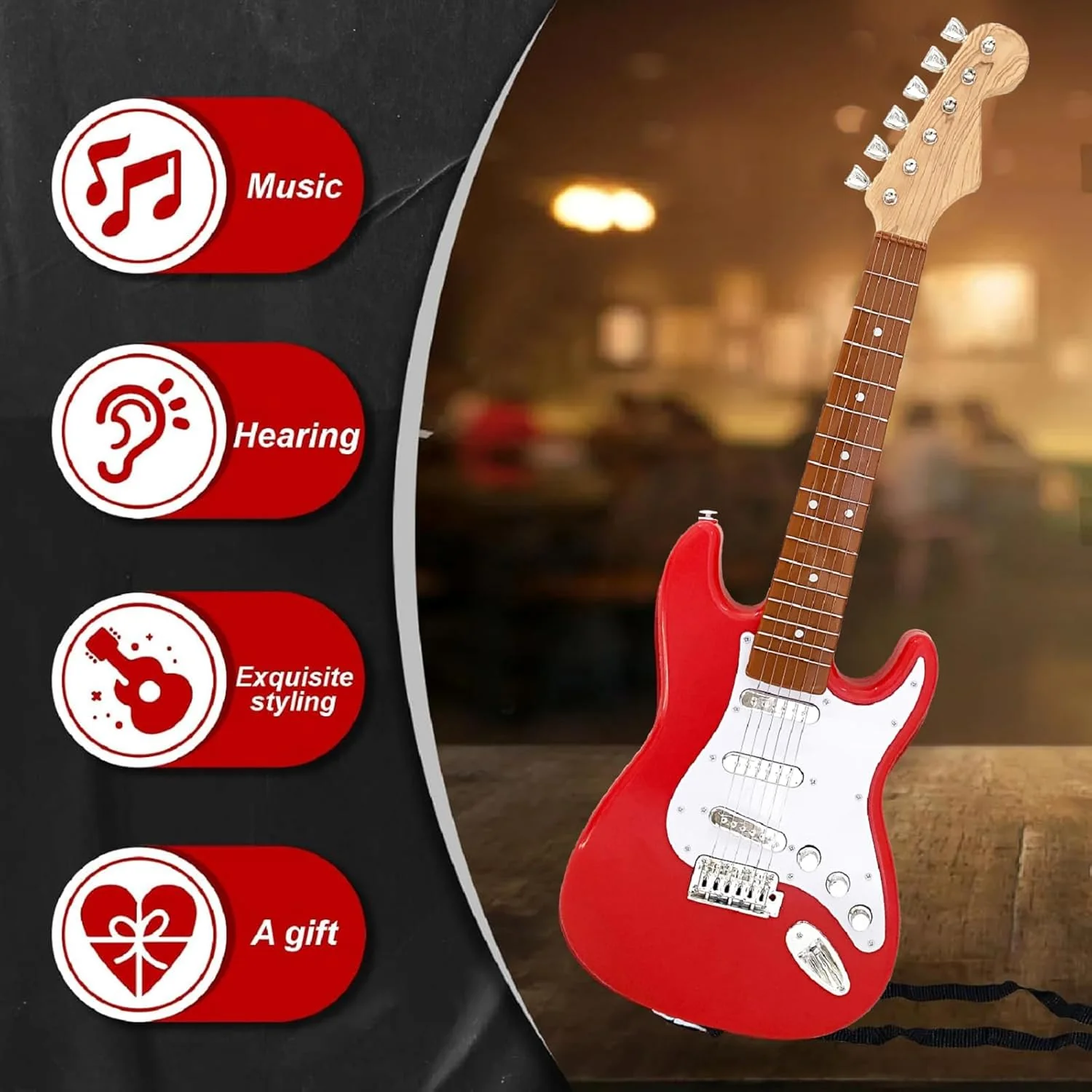 Kids Electric Guitar Toy (Red) - Image 7