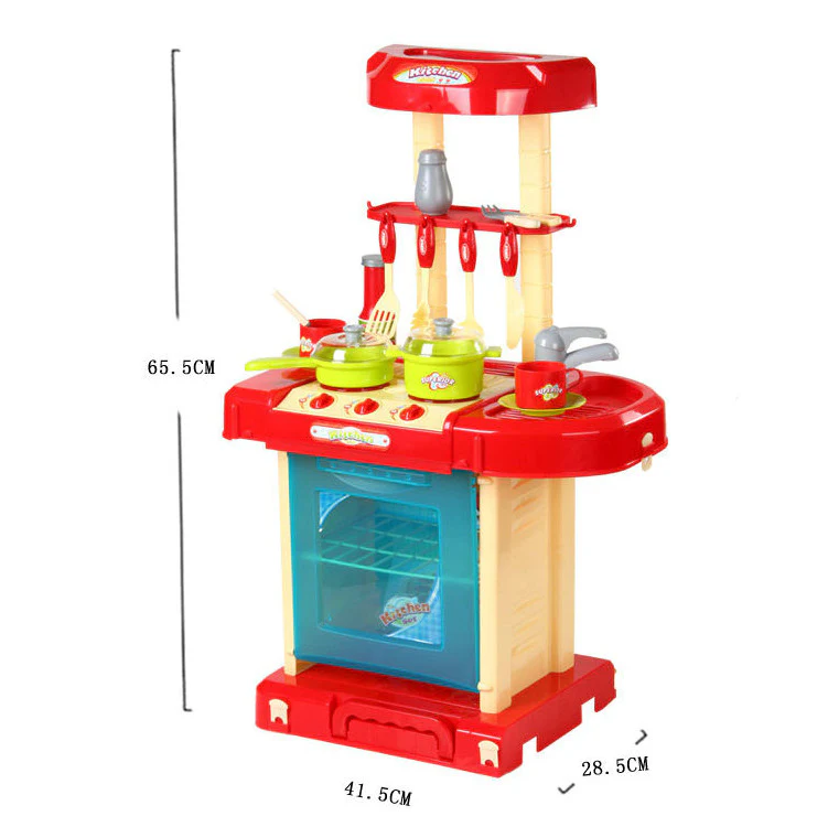 Kids Pretend Play Realistic Play Kitchen Toy Set with Lights & Sounds - Image 12