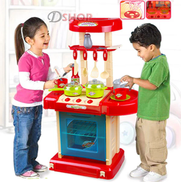 Kids Pretend Play Realistic Play Kitchen Toy Set with Lights & Sounds - Image 16
