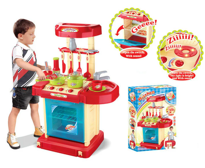 Kids Pretend Play Realistic Play Kitchen Toy Set with Lights & Sounds - Image 7