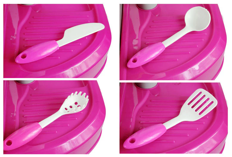 Kids Pretend Play Realistic Play Kitchen Toy Set with Lights & Sounds - Pink - Image 13