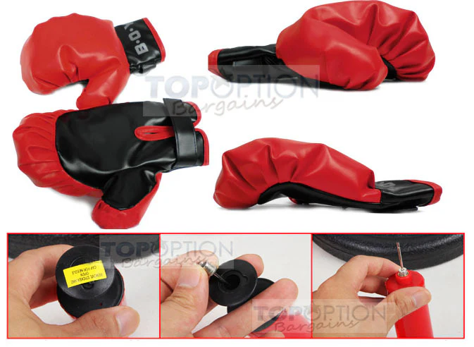 Kids Speed Ball Stand Punching Boxing Bag Glove Set - Image 4