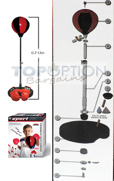Kids Speed Ball Stand Punching Boxing Bag Glove Set - Image 5
