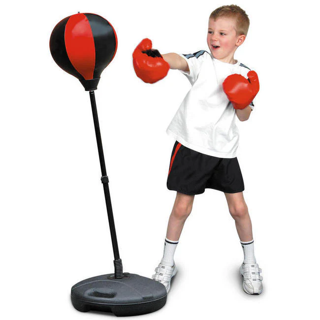 Kids Speed Ball Stand Punching Boxing Bag Glove Set - Image 6
