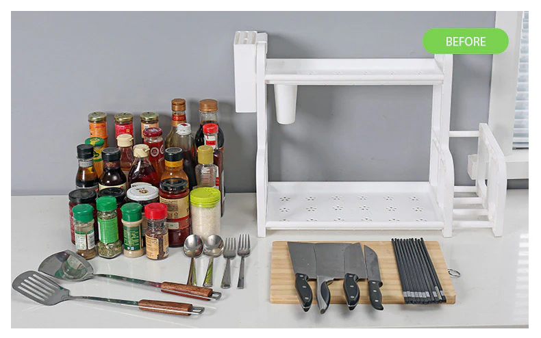 Kitchen Organiser Spice Cutlery Dish Rack - Image 5