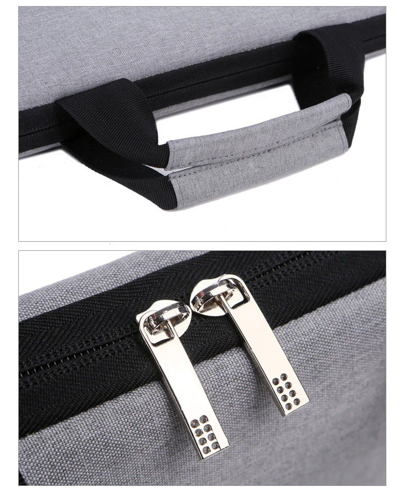 Laptop Bag Briefcase Handbag Carrying Case 15.6" (Grey) - Image 7