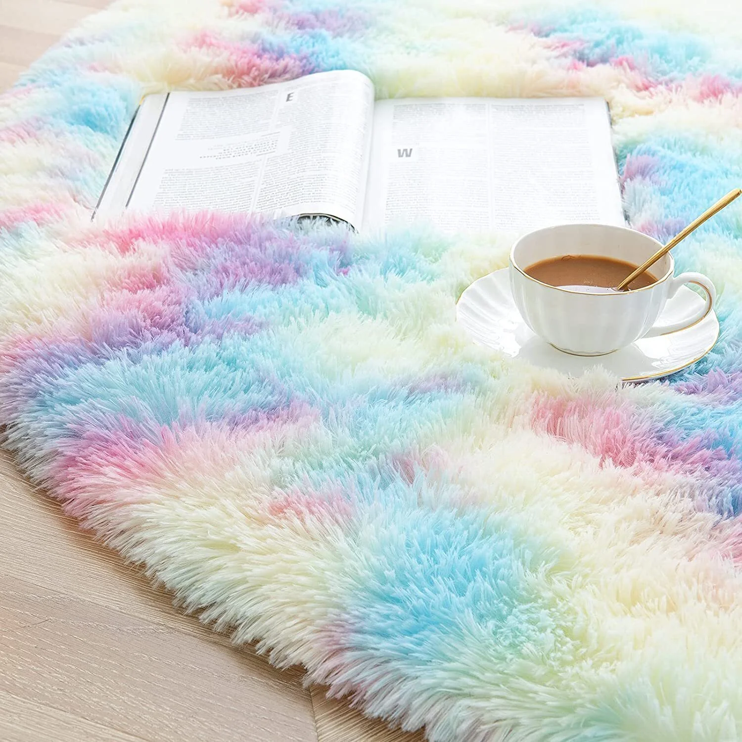 Large 2m Infinity Round Shag Rug (Rainbow Dream) - Image 5