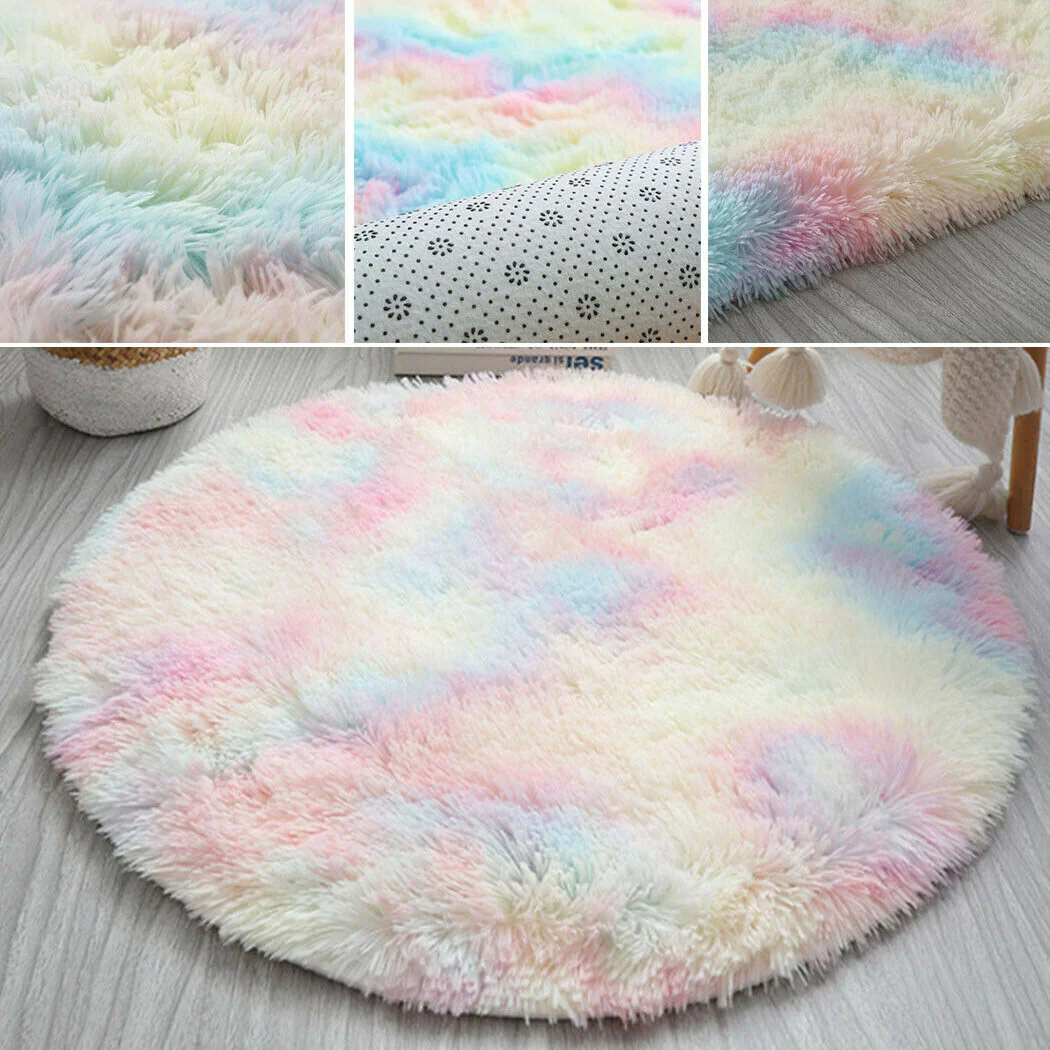 Large 2m Infinity Round Shag Rug (Rainbow Dream) - Image 7