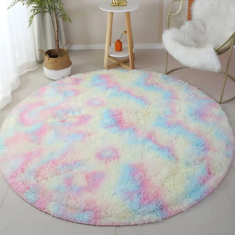 Large 2m Infinity Round Shag Rug (Rainbow Dream) - Image 8