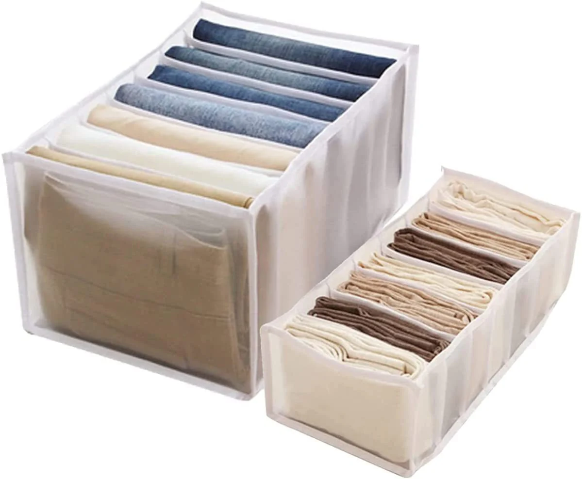 Large 7-Grid Compartments Wardrobe Clothes Organiser Jeans Storage Box - Image 16