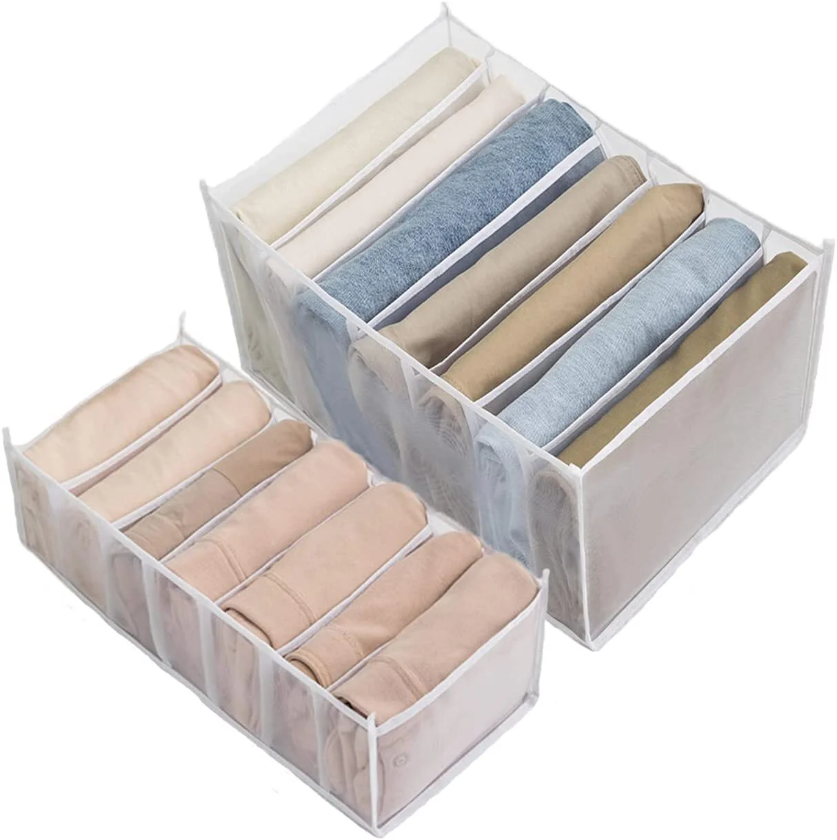 Large 7-Grid Compartments Wardrobe Clothes Organiser Jeans Storage Box - Image 17